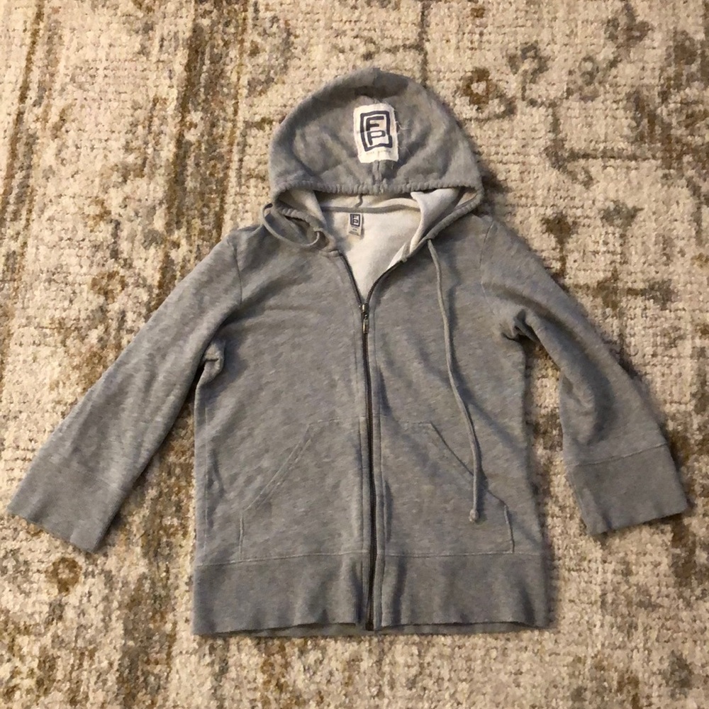 Free People 3/4 sleeve hoodie, grey unique